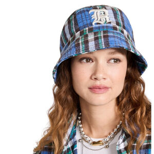 - R13 NWT Blue Plaid Bucket Hat